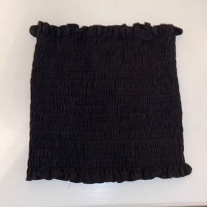 black ribbed bandeau top